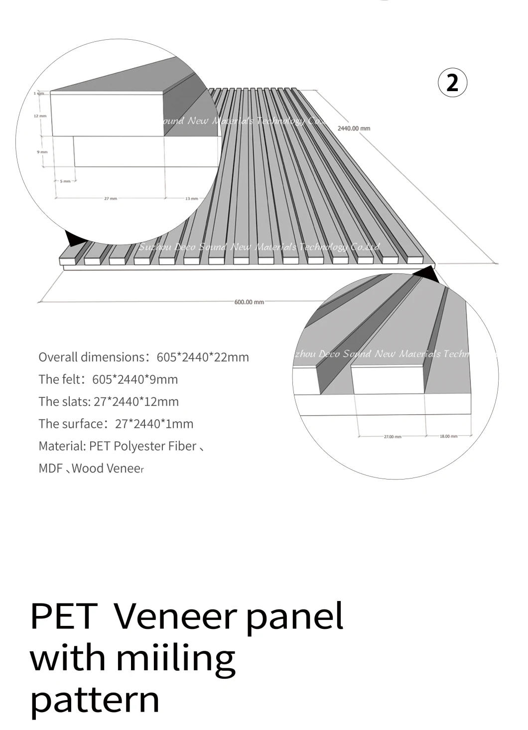 5 Colors Wood Timber Slats Acoustic Wall Panel with FSC/CE Certificate 600*2400 mm