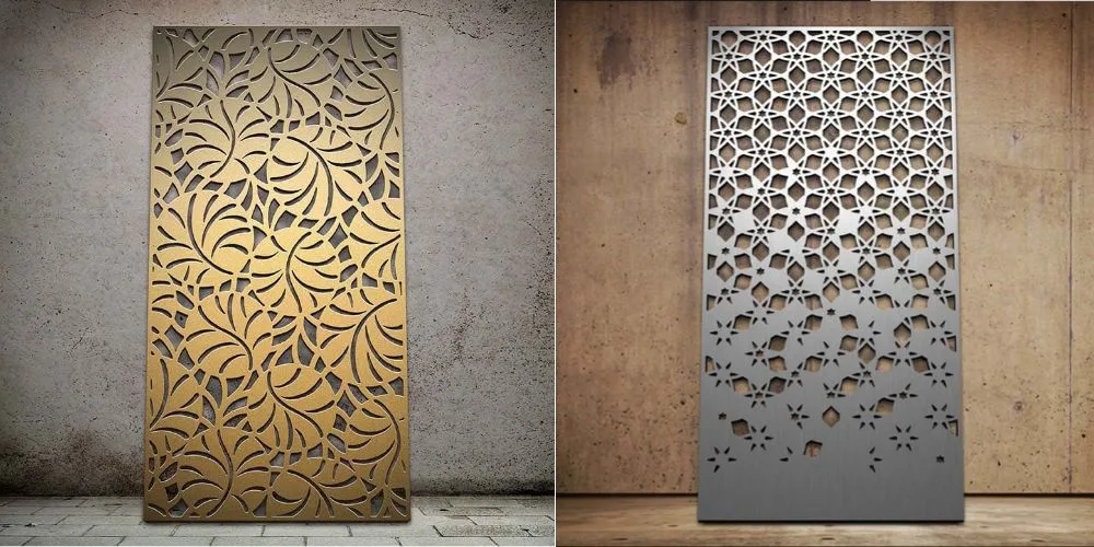 High Quality Laser Cut Screen Fence Powder Coating Aluminum Laser Cut Panels for Room Divider